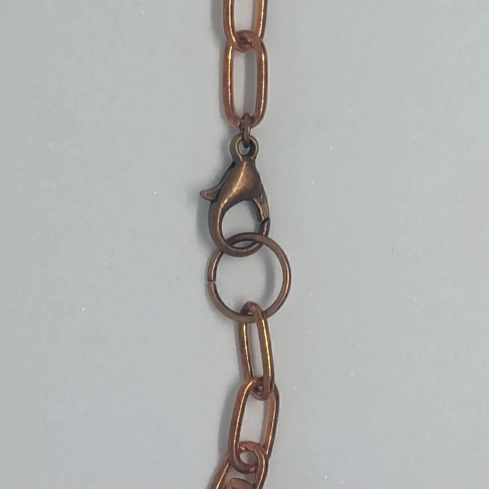 'Ameliana' Unakite Rune, Bornite & Ruby Necklace